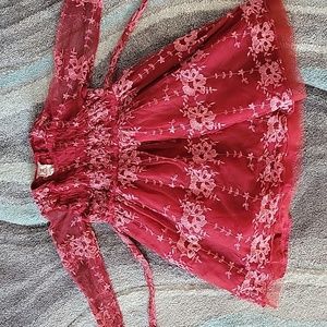 Cornelloki Little Girls Sz. 3/4 Red Lacey Tulle Dress Holiday Party